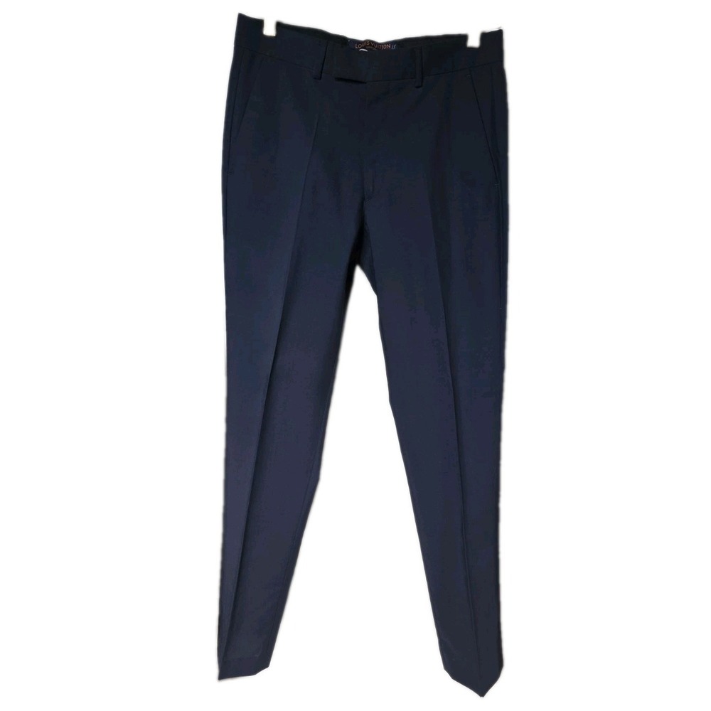 Louis Vuitton Rare Uniforms Mens Navy Slim HEMMED Trousers Size EU 44/US 28